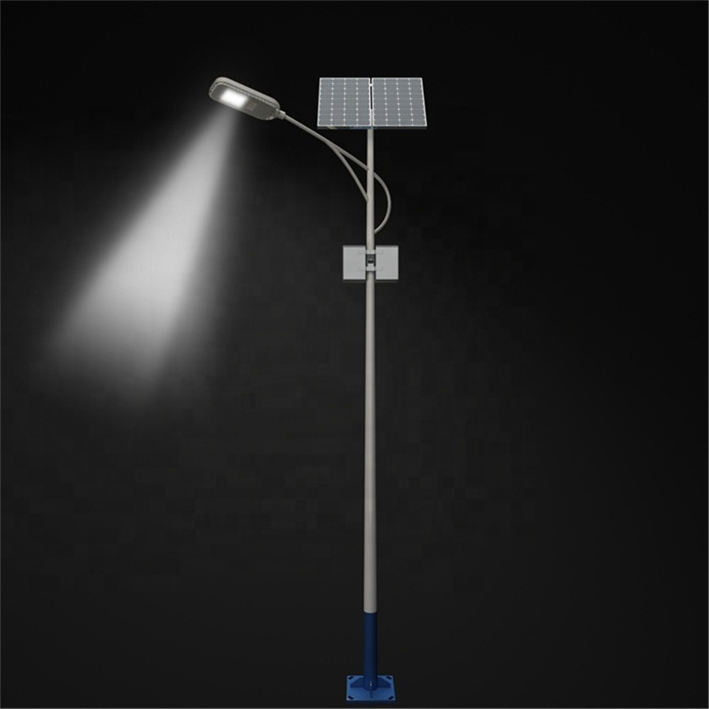 50w 80w 100W poste de Luz LED panel solar integrado farola solar mixta farola solar mixta farola solar