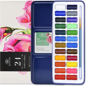 24 aquarelles assorties avec un ensemble de stylos pinceaux dans une boîte de voyage - Product Image 4