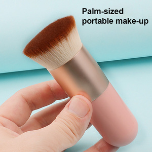 Pinceaux de maquillage portables roses de haute qualité fond de teint en poudre rond unique pinceau Kabuki grands outils de maquillage - Product Image 3