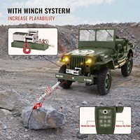 Camion télécommandé classique 1:10 Willys 1941, modèle de loisir militaire, grande voiture jouet télécommandée, véhicule tout-terrain pour enfants