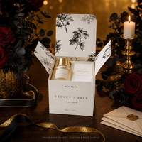 Coffret Cadeau Parfumé Personnalisé Doux au Toucher Gaufré avec Carte Intérieure et Dorure à Chaud, Faible MOQ, Emballage Cosmétique de Luxe pour Marques