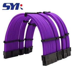 Cable de extensión de alimentación de ordenador de chasis ATX 4 juegos 24 + 4 + 4 + 6 pines conjunto de Cable de arco de malla trenzada de nailon 24 + 4 + 4 + 6 pines arnés de cableado - Product Image 6