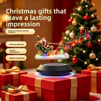 Figurine de Père Noël et de rennes en lévitation magnétique en plastique, décor de table de Noël flottant et volant, cadeau