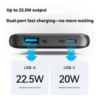 Batterie externe Anker 523, 10 000 mAh, charge rapide PD 20W, grande capacité, chargeur portable fin et léger, A1245
