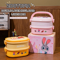 Disney Zootopia Rechteckige Doppelwandige Isolierte Lunchbox mit Verschluss und Griff für Schulanfang, Picknicks und Kinder