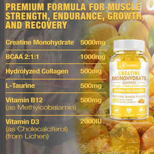 Gomitas Multifuncionales de Creatina Pre-Entrenamiento, Gomitas de Monohidrato de Creatina Pura, Gomitas de Creatina para Aumentar de Peso, Proporcionan Energía - Product Image 3