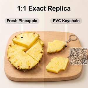 Llavero con Logotipo Personalizado, Rebanada de Piña Artificial Realista, Llavero de Fruta Falsa <span class=keywords><strong>para</strong></span> Regalo Promocional de la Industria Frutal, Souvenir - Product Image 6