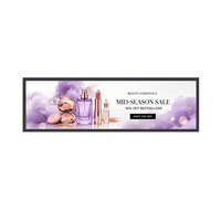 Écran LCD mural étiré de 24,5 pouces pour affichage numérique publicitaire en centre commercial et magasin de détail, avec télécommande