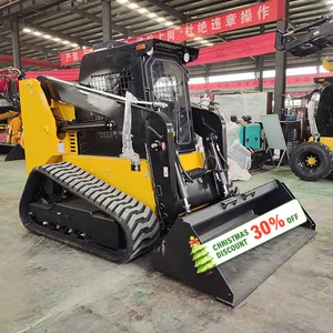 Gratis ongkos kirim!!! EURO 5 EPA agen merekrut SH50 Min Skid Steer Loader dengan kabin nilai beban 500kg lebar ember 1400mm