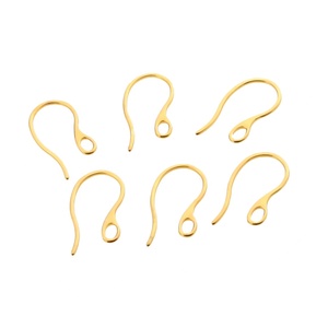 U Shape Pearl <b>Earring</b> <b>Hook</b> 21x12mm | 18K PVD Gold Plated Stainless Steel Ear Wire with Bottom Loop for DIY Jewelry Making - Product Image 4