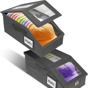 Boîte de rangement à fermeture éclair grande capacité pour casquettes, casquettes de baseball, chapeaux de golf, organisateurs anti-poussière pour jouets, vêtements, boîte de rangement avec couvercle - Product Image 4