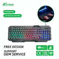 Clavier de jeu multimédia K558 pleine taille 104 touches, gravure laser, rétroéclairage LED arc-en-ciel, clavier de jeu filaire pour bureau, USB