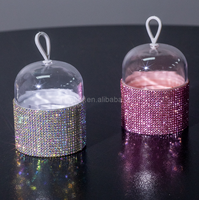 Nouvelle boîte de rangement Blingbling en diamant, éponges de maquillage sans latex, ensembles de mélangeurs de maquillage facial avec logo personnalisé, vente en gros