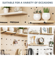 Kit d'organisation d'accessoires pour panneau perforé avec crochets en aluminium robustes assortis pour l'organisation des outils de rangement mural dans la cuisine et le garage