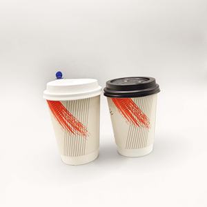 Gobelet en papier kraft à double paroi ondulée avec couvercle pour boissons chaudes, café, thé, jetable, impression de logo personnalisée, 4 oz, 8 oz, 12 oz, pour restaurant - Product Image 4