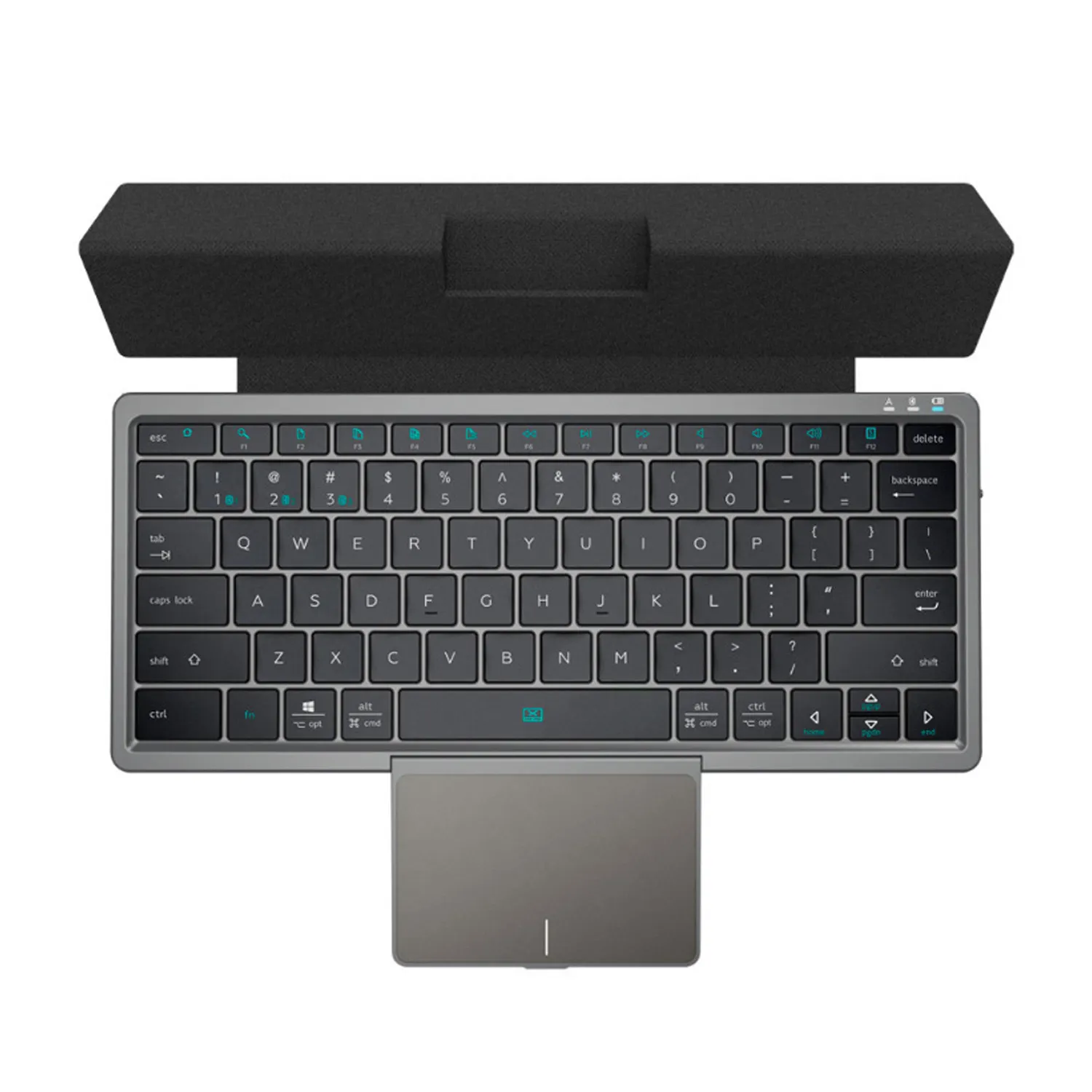 Keyboard nirkabel tipe C, 3 multi-perangkat dapat diisi ulang Tipe C Touchpad Bluetooth dengan casing PU untuk ponsel dan Tablet