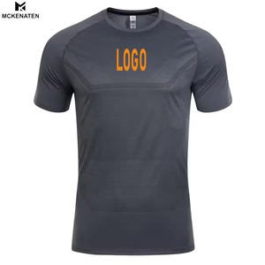 T-shirt da <span class=keywords><strong>uomo</strong></span> casual per <span class=keywords><strong>palestra</strong></span>, elasticizzata, ad asciugatura rapida, per basket, corsa, fitness, tinta unita, 160 grammi, girocollo, manica corta - Product Image 2
