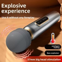 Beheizter Vibrierender Einfarbiger AV-Stab für Frauen Multifrequenz Intim-Stimulator USB Erwachsenen-Sexspielzeug