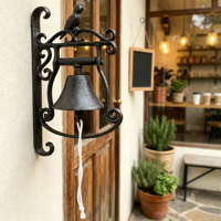 Sonnette murale décorative vintage en fonte en forme d'oiseau pour jardin, porche, entrée