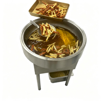 Freidora Eléctrica Redonda Hansu de 20L con Diseño de Calentamiento Rápido y Grifo Práctico para Drenar Aceite, Ideal para Restaurantes