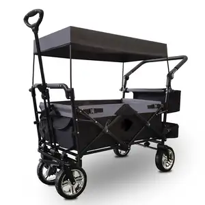 Canopy cắm trại gấp xe đẩy giỏ hàng ngoài trời Wagon giỏ hàng với bánh xe phổ quát