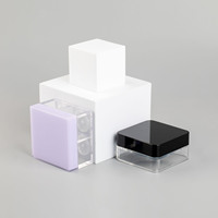 Boîte à poudre compacte carrée MS/AS avec étui à poudre libre pour emballage cosmétique Recyclable et motif d'impression estampé
