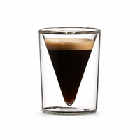 Tasses à café isolées en verre borosilicate transparent à double paroi avec poignée pour expresso, latte, cappuccino, lait – Écologiques