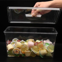 Grande boîte à biscuits rectangulaire en plastique Grand carré transparent pour aliments Boîtes à bonbons en plastique transparent/acrylique Boîte à gâteaux et desserts