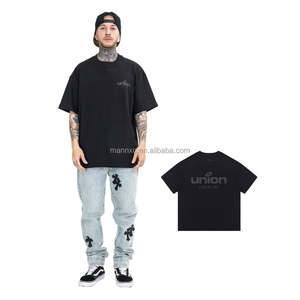 T-shirts pour hommes de qualité supérieure personnalisé lueur coton vinyle lumineux Logo impression réfléchissant ses matériaux foncé surdimensionné coupe tricoté - Product Image 4