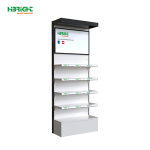Black White Supermarket Gondola Shelf Metal Retail Display Rack Adjustable Floor Standing Store Shelving - Product Image 1
