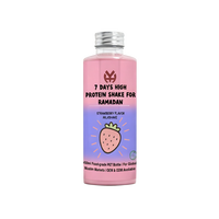 Batido de Leche con Alto Contenido de Proteínas Sabor Fresa 7 Días, Botella de Vidrio de 450 ml, Reemplazo de Comida para Ayuno, Bebida Energética Halal, Compatible con OEM ODM