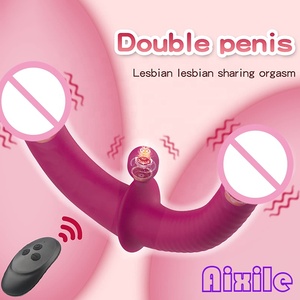 Vibromasseur double extrémité pour le plaisir lesbien, jouet sexuel pour le jeu anal, jouet pour adultes, pénis réaliste, masseur anal, vaginal et de prostate - Product Image 1