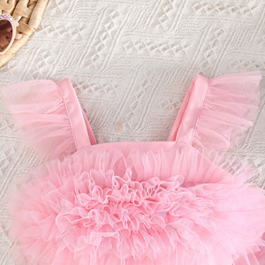 ชุดใหม่สำหรับฤดูร้อน ชุดเด็กผู้หญิง ชุดเดรสตาข่ายลายดอกไ<span class=keywords><strong>ม</strong></span>้ใหญ่ เสื้อแ<span class=keywords><strong>ล</strong></span>ะกางเกงสองชิ้น - Product Image 4