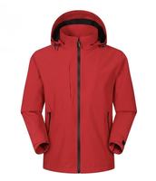 Veste unisexe d'extérieur à coque rigide 100 % polyester enduit, coupe-vent, imperméable, respirante, avec fermeture éclair et cordon de serrage, vente en gros