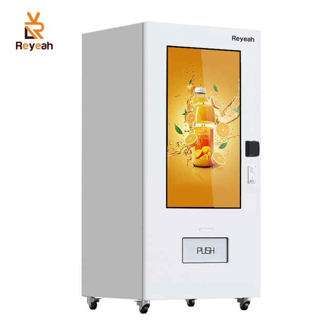 Big Touch Screen Snack and Drink Vending Machine Elevator & Cooling System Fully Automatic Vending Machines With Card Reader