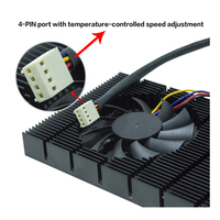 Ventilateur de refroidissement CPU noir en aluminium anodisé pour carte graphique, dissipateur thermique hydraulique silencieux, conductivité thermique améliorée 8W/mk
