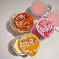 Porte-clés personnalisé en résine, miniature créative, en forme de pudding et gelée, à pincer, amusant, pour jeu d'imitation alimentaire