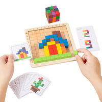Balok Penghitung Warna Kubus Bangunan Pengenalan Warna Penyortiran Susun Puzzle Puzzle Anak-anak Mainan Kayu Edukasi Dini