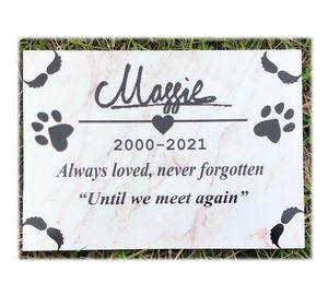 हाथ मुद्रित पालतू मेमोरियल पत्थर, व्यक्तिगत मेमोरियल पत्थर के नाम के साथ उत्कीर्ण पालतू और तारीख - Product Image 5