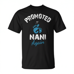 T-shirt « Promue à grand-mère à nouveau » 2019 – Prochainement Nani – T-shirt promotionnel personnalisable - Product Image 2