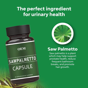 OEM ODM <b>Saw</b> Palmetto 500mg Capsules 60 Count Berry Powder Extract Dual Source Non GMO Gluten Free - Product Image 2