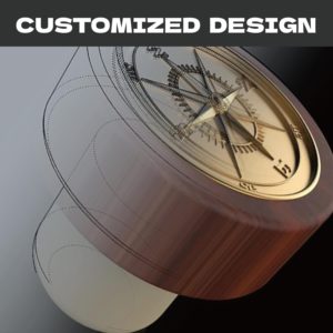 Liquorpac tổng hợp nút chai t hình dạng thiên nhiên bằng gỗ chai hàng đầu vớ<span class=keywords><strong>i</strong></span> zamak nhôm logo cho Whisky Brandy Tinh Thần Rượu chai thủy tinh - Product Image 3