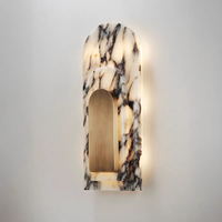 Applique Murale LED en Marbre Nordique, Lampe Décorative Moderne de Luxe en Albâtre pour Couloir, Escalier, Chambre et Maison