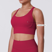 Soutien-gorge de sport uni 10 couleurs, sexy, à bretelles croisées, dos élégant, pour le yoga, la course et le fitness pour femme
