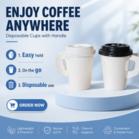 Tasse à café jetable durable avec poignée confortable et robuste pour boissons chaudes de type chocolat chaud de la marque Herbal Tea Shop