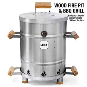 Braciere Portatile in Metallo <span class=keywords><strong>a</strong></span> <span class=keywords><strong>Legna</strong></span> con Griglia BBQ, Ventilazione Naturale, Alta Efficienza, per Campeggio, Cortile, Patio e Giardino - Product Image 1