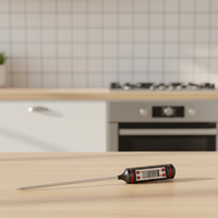 Termometer Dapur & BBQ Digital Plastik Tahan Air Bertenaga Baterai dengan Rentang -50-300C untuk Daging, Penggunaan Rumah Tangga