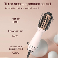 Brosse à air chaud électrique Ulelay Mini double face à poils durs, sèche-cheveux portable, styler, volumateur, anti-frisottis, outil de coiffage de voyage