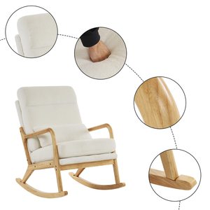 Mid Century Accent Chair with High Backrest Removable Glider Rocker for <strong>Nursery</strong> <strong>Armchair</strong> with Lumber Pillow for Living Room - Product Image 3