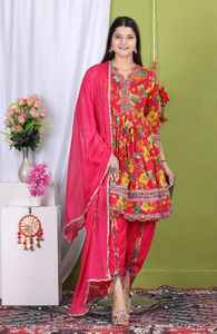 Nouvelle collection : Sharara ethnique en rayonne pour femme, élégant, avec dupatta imprimé numérique, en matériaux recyclés, idéal pour toutes les saisons et occasions festives. - Product Image 3